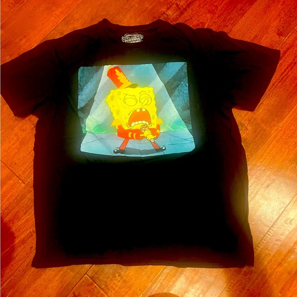 Youth Black Sponge Bob SquarePants t-shirt - Picture 1 of 5